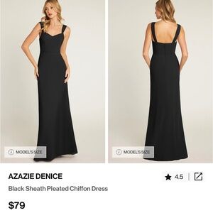 Azazie Black Sheath Chiffon Dress